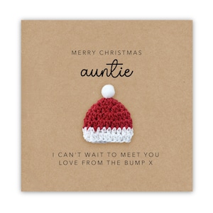 Feliz Navidad tía para ser de Bump, tarjeta de Navidad para tía, tía para ser tarjeta de Navidad, linda tarjeta de Navidad de Bump, tía para ser