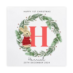 1ère carte de Noël personnalisée, 1ère carte de Noël, 1ère carte de Noël, 1ère carte de Noël pour fils, 1ère carte de Noël pour fille, 1ère carte de Noël, lapin