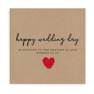 Joyeux jour de mariage, Romains 12:16, Carte de mariage de foi chrétienne, Carte de mariage, Carte de mariage chrétien, Carte de mariage d’amour