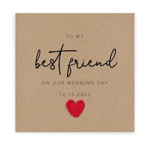 Día de la boda personalizado del mejor amigo, el día de su boda, a mi mejor amigo, mejor amiga, boda, mejor amigo, tarjeta de boda, personalizado