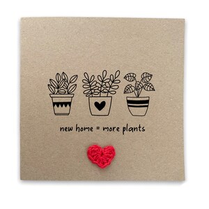 Carte More Plants New Home - Carte Happy New Home - Carte Plant Lady - Plante d'intérieur - Carte New Home amusante - Dame folle des plantes - Carte amateur de plantes