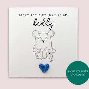 パパの双子の1歳の誕生日おめでとう - 赤ちゃんの息子と娘からパパの双子へのシンプルな豚の誕生日カード - 受取人に送信