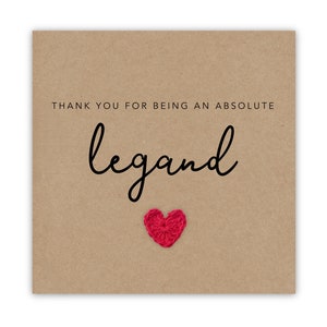 Lustige Dankeschön-Karte, Danke dafür, dass Sie eine absolute Legende-Dankeschön-Karte, Dankeschön-Karte für den besten Freund, Witz-Karte, lustige Karte