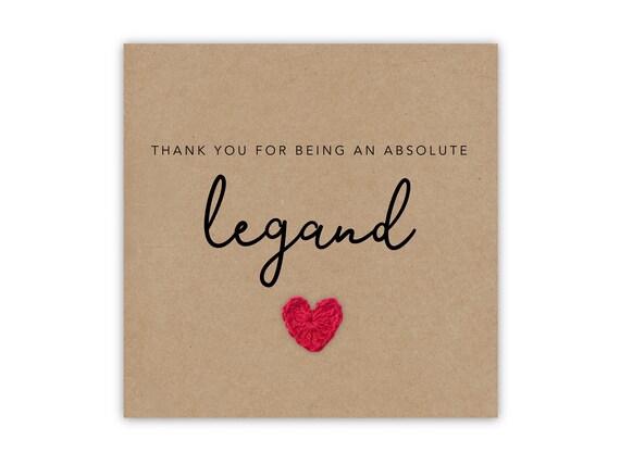 Funny Thank You Card, Thanks for Being an Absolute Legend Thank