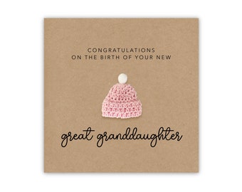 Congratulations Card For A Great Grandparent, Card For A New Grandma, Congratulations On The Birth On Your Great Granddaughter, New Baby