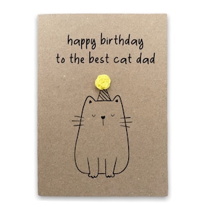 Cartão engraçado de aniversário para pai gato - Melhor mãe de gato - Cartão de gato / animal de estimação - Cartão de aniversário para pai gato - Cartão fofo e engraçado para ela - De gato