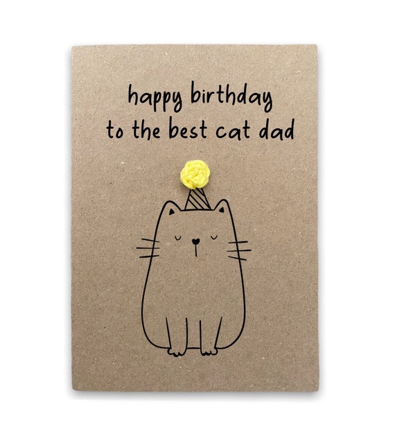Papa Prints Biglietto Di Auguri Di Compleanno Con Gatto - 145x150 Mm Con Busta - Per Lei, Figlia, Adolescente - Fatto A Mano Nel Regno Unito - 2