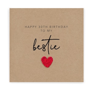 To My Bestie On Your 30th Birthday, Bestie Birthday Card, 30th Bestie Card, Best Friend 30th Birthday Card, 30 Birthday Card, 30th Birthday