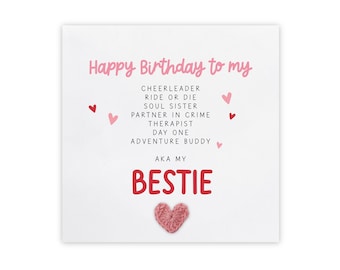 Carte d'anniversaire meilleur ami, carte meilleur ami, lettre à un ami, carte ami, amitié, carte d'anniversaire bestie elle, anniversaire d'un ami, poème