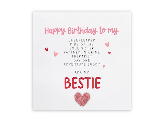 Biglietto Di Auguri Per Migliore Amica – Compleanno O Ringraziamento, Con Busta Rossa, 20,6x13,5 Cm - 3