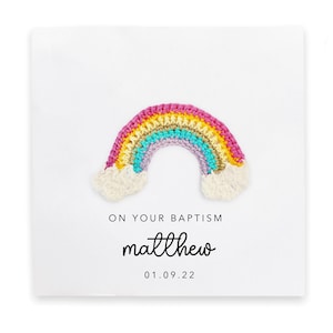 Taufkarte für Tochter Sohn, personalisierte Taufkarte, Taufkarte für Nichte, Enkelin-Taufkarte, personalisierter Regenbogen
