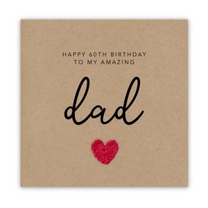Alles Gute zum 60. Geburtstag meinem tollen Vater, Einfache Geburtstagskarte für Vater, Karte von Tochter Sohn, Geburtstagskarte für Vater, An Empfänger senden