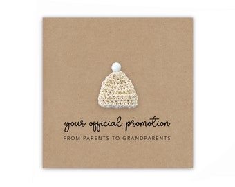 Pregnancy Announcement Card, Your Official Promotion Notice From Parents to Grandparents, Baby reveal, Card to Grandparents, Announcement