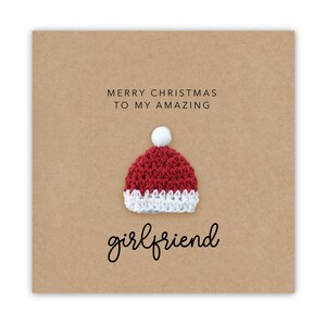 Feliz Natal para minha namorada, Cartão de Natal simples para parceiro, esposa, namorada, namorado, Cartão da outra metade, Cartão de Natal feito à mão