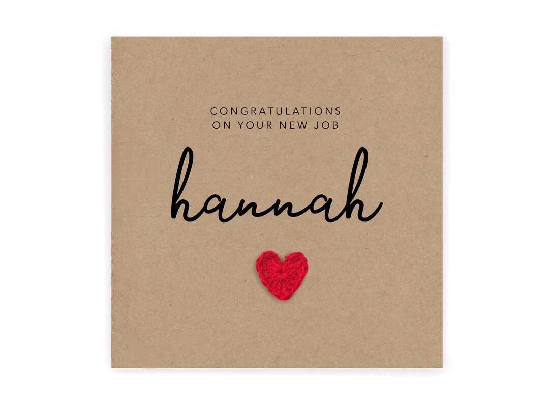 Personalised Congratulations on Your New Job Card- Simple New Job Card ...
