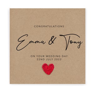 Carte pour jeunes mariés, carte de mariage personnalisée, carte de joyeux mariage, carte de jour de mariage, carte de félicitations pour mariage, carte de mariage