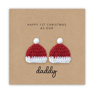 Tarjeta de feliz primera Navidad para papá de gemelos, primera tarjeta navideña para papá primerizo, primera tarjeta navideña para papá de bebé, primera Navidad para papá de gemelos