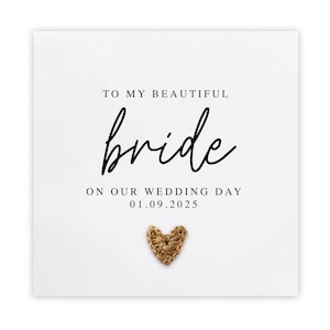 À ma mariée le jour de notre mariage, carte du marié à la mariée, carte de mariage de ma femme, à ma femme le jour de notre mariage, cadeau de mariage à la mariée du marié