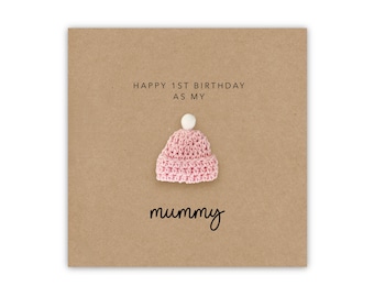 Joyeux 1er anniversaire en tant que maman, carte d'anniversaire souvenir, forêt, comme ma mère, carte d'anniversaire pour maman et bébé, jolie carte d'anniversaire, maman