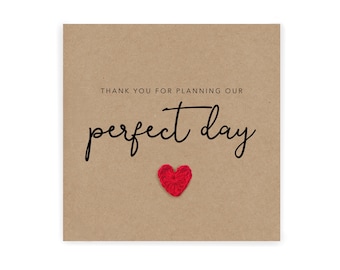 Wedding Planner Thank You Card, Wedding Planner Thank You Gift, Thank You For Planning The Perfect Day, Thank You Card, Wedding Planner