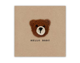 New Baby Card, Keepsake Baby Card, Bear Welcome to the World Card, Baby Congratulations Card, New Arrival Baby Card, Keepsake