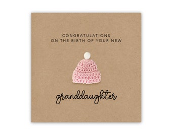 Congratulations Card For A Grandparent, Card For A New Grandma, Congratulations On The Birth On Your Granddaughter, New Baby Card, Recipient