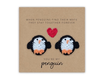 Tu es ma carte d'anniversaire de pingouin, carte de mariage d'anniversaire de Saint-Valentin, carte de pingouin, joyeuse Saint-Valentin, carte je t'aime