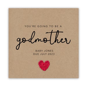 Personalised You're going to be a Godmother card, Pregnancy announcement Card, Godmother to be, New Baby Pregnancy, Send to Recipient