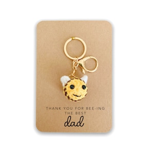 Merci d'être le meilleur cadeau pour papa, cadeau de fête des pères, cadeau d'anniversaire pour papa, porte-clés abeille, cadeau abeille fait main pour maman, fête des pères