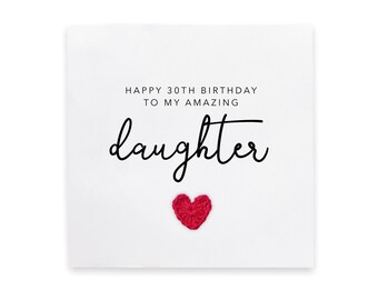 30th Birthday Card For Daughter, 30 Birthday Card, To An Amazing Daughter Happy 30th Birthday, Daughter 30th Birthday Card, Birthday Card