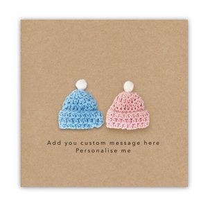 Cartão para recém-nascidos gêmeos, personalizado, cartão para bebê, menino, menina, cartão com texto personalizado, cartão totalmente personalizado, cartão personalizado para recém-nascidos gêmeos