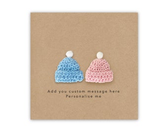 New Baby Card Twins, Personalised, Baby Card, Baby Boy, Baby Girl, Custom Text Card, Fully Personalise Card, Custom Card for New Baby Twins