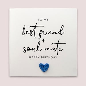Cartão de feliz aniversário do melhor amigo da alma gêmea, cartão de feliz aniversário para melhor amigo, alma gêmea, parceiro, namorado, namorada, esposa, marido