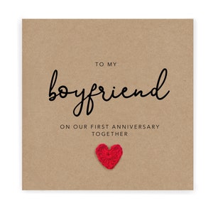 A mi novio en nuestra tarjeta de primer aniversario, tarjeta de primer aniversario novio, tarjeta de aniversario de novio, tarjeta de primer aniversario