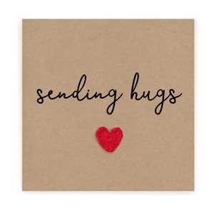 Sending You A Hug Card, Friendship Card, Pick Me Up Gift, Thinking Of You Card For Best Friend, Hug Card, Long Distance Hug Card