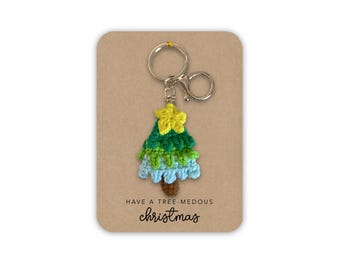 Stocking Filler, Christmas Gift, Secret Santa, Small Keyring, Small Christmas Gift, Funny Christmas, Stocking, Christmas Tree Pun