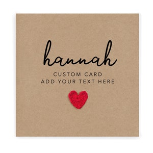 Custom Text Card, Fully Customisable Card, Song Lyric Card, Quote Card, Custom Greeting Card, Own Text Card, Personalised Card, Handmade
