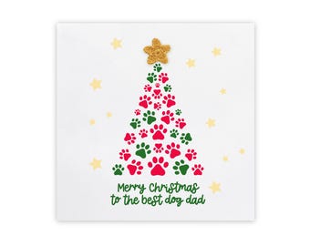 Dog Christmas Card for the best dog dad, Christmas Card From Dog, Merry Christmas Card, Card for Dog Mum, Merry Christmas Dog dad