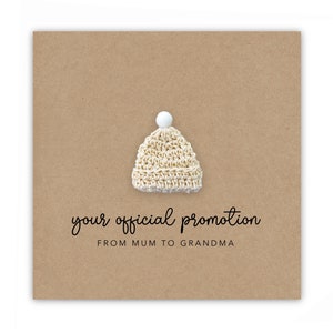 Pregnancy Announcement Card, Your Official Promotion Notice From Mum to Grandma , Baby reveal,  Card to Grandma Mum