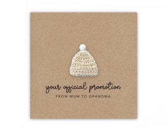 Pregnancy Announcement Card, Your Official Promotion Notice From Mum to Grandma , Baby reveal,  Card to Grandma Mum