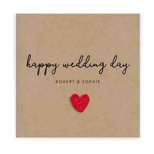 Carte personnalisée joyeux jour de mariage, carte pour le jour du mariage, carte de félicitations pour le jour du mariage, carte-cadeau de mariage, carte de M. et Mme, carte de mariage