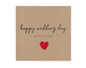 Personalised Happy Wedding Day Card, Wedding Day Card, Congratulations Wedding Day Card, Wedding Gift Card, Mr and Mrs Card, Wedding Card