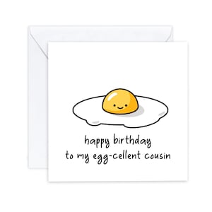 Cousin Geburtstagskarte, alles Gute zum Geburtstag für meinen eiförmigen Cousin, ausgezeichnete Cousin, lustige Geburtstagskarte, Scherzkarte, Cousin Geburtstagskarte Spaß