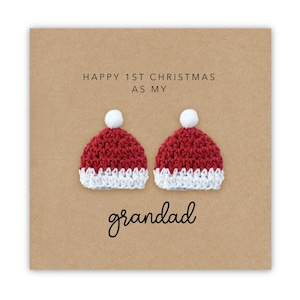 Biglietto di buon primo Natale come nostro nonno dai gemelli, biglietto di Natale per il nonno, primo biglietto di Natale per il nonno, biglietto di Natale per il nonno gemello