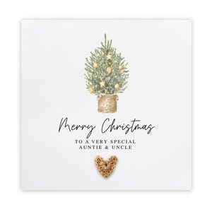 Tarjeta de Navidad para tía y tío, Feliz Navidad para mi tía y tío, Tarjetas de Navidad para la familia Tarjeta de Navidad Tarjeta de Navidad, Hecha a mano