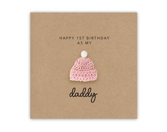 Feliz primer cumpleaños como mi papá, tarjeta de recuerdo de cumpleaños, para papá, tarjeta de primer cumpleaños para papá, linda tarjeta de cumpleaños, para papá