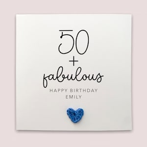 Personalised 50th Birthday Card, Fabulous And 50 Birthday Card, 50th Birthday Card For Her, Fabulous And Forty, Fabulous At 50, Birthday