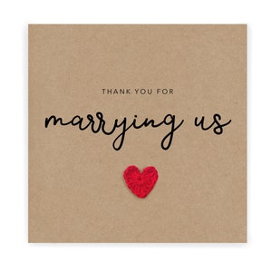 Carte de remerciement pour votre mariage, carte de remerciement pour célébrant, vicaire, prêtre, carte de remerciement pour célébrant de mariage, mariage, merci