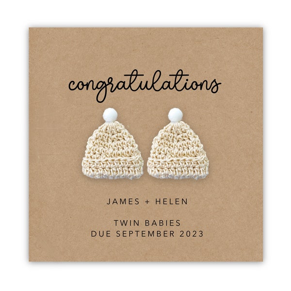 Personalised Congratulations you're expecting Twins, Pregnancy card, Parents to be card, New Parents Card, twins Expecting Baby Card