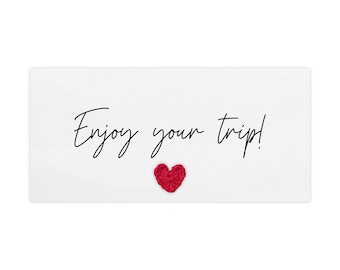 Enjoy your Trip Travel Money Wallet Card, Ticket or Cash Envelope Wallet For Gap Year, Surprise Trip Reveal Or Honeymoon, Money Wallet
